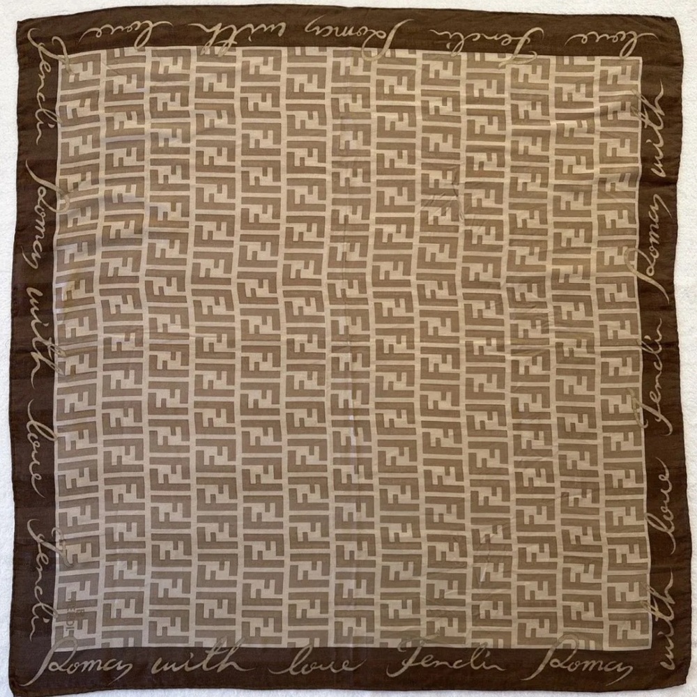 Fendi Brown & Cream Logo Scarf 🤎